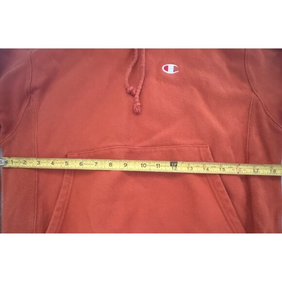 Champion Y2K Reverse Weave Dark Burnt Orange Hoodie Hooded Sweatshirt‎ Small - Picture 5 of 11